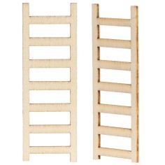 Conjunto de 2 pequeñas escaleras de madera de 6 cm de altura
