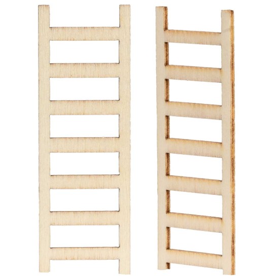 Set de 2 escaleras de madera de 6 cm de altura para belén Mundo Pesebres