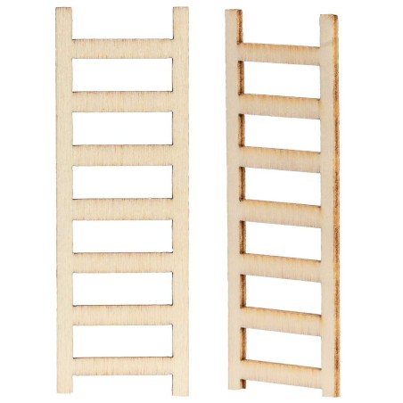 Set de 2 escaleras de madera de 6 cm de altura para belén Mundo Pesebres