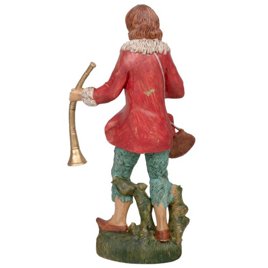 Pastore con strumento musicale 30cm in Pvc per presepe Mondo