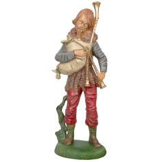 Zampognaro con strumento 30cm in Pvc per presepe Mondo Presepi