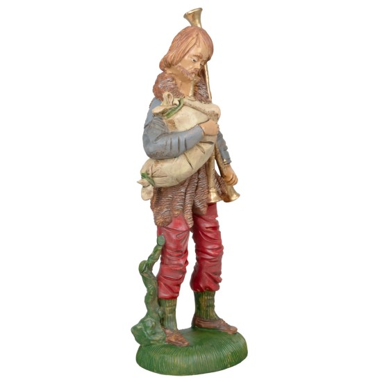Zampognaro con strumento 30cm in Pvc per presepe Mondo Presepi