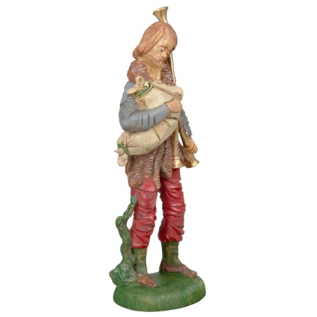 Zampognaro con strumento 30cm in Pvc per presepe Mondo Presepi