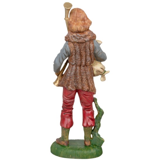 Zampognaro con strumento 30cm in Pvc per presepe Mondo Presepi