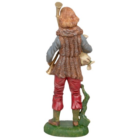 Zampognaro con strumento 30cm in Pvc per presepe Mondo Presepi