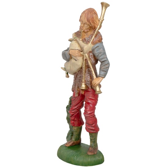 Zampognaro con strumento 30cm in Pvc per presepe Mondo Presepi