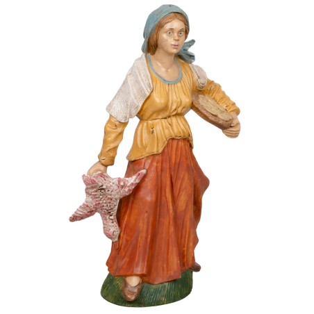 Donna venditrice 30cm in Pvc per presepe Mondo Presepi