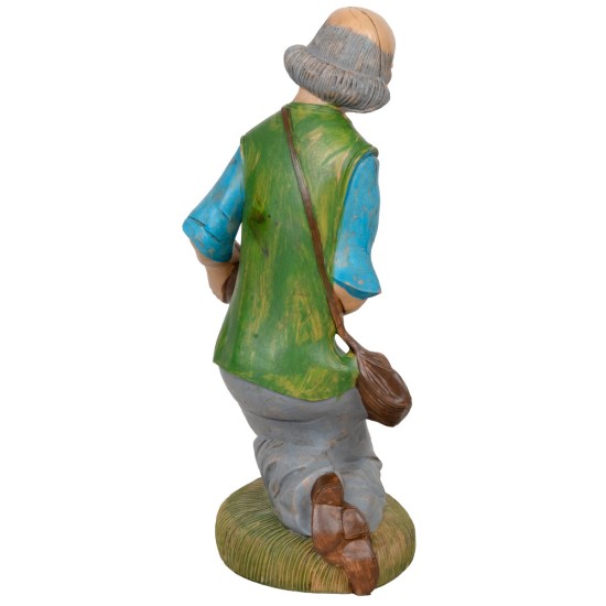 Mendicante seduto 30cm in Pvc per presepe Mondo Presepi