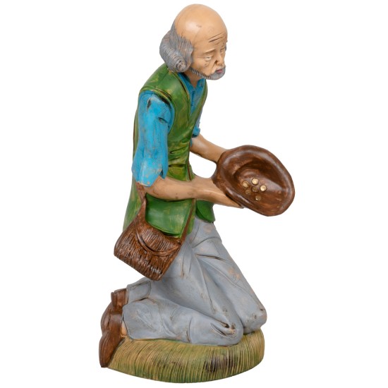 Mendicante seduto 30cm in Pvc per presepe Mondo Presepi