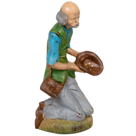 Mendicante seduto 30cm in Pvc per presepe Mondo Presepi