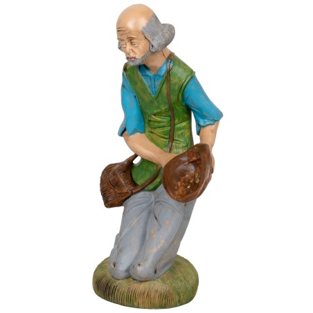 Mendicante seduto 30cm in Pvc per presepe Mondo Presepi