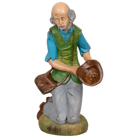 Mendicante seduto 30cm in Pvc per presepe Mondo Presepi