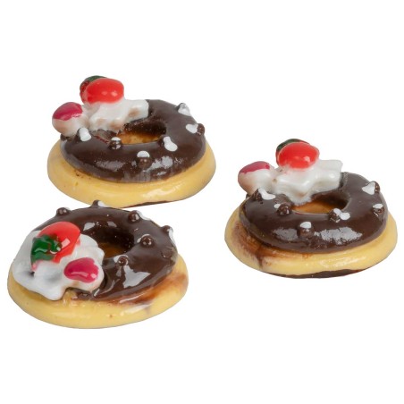 Set de 3 pasteles de rosquilla de chocolate ø 1,5cm para belén Mundo
