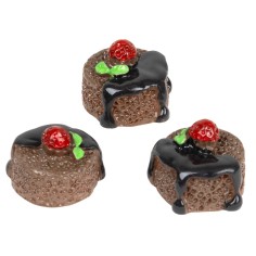 Set 3 tortini al cioccolato ø 1,5 cm per presepe Mondo Presepi