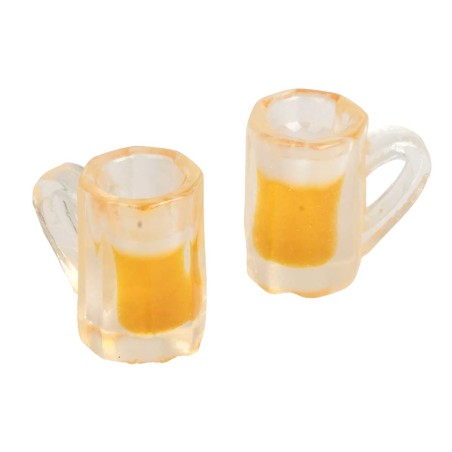 Set 2 boccali di birra cm 1,5h per presepe Mondo Presepi