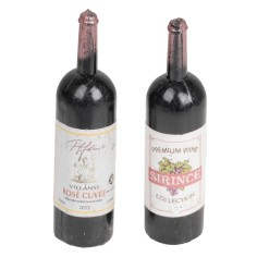 Set 2 bottiglie di vino cm 5 h