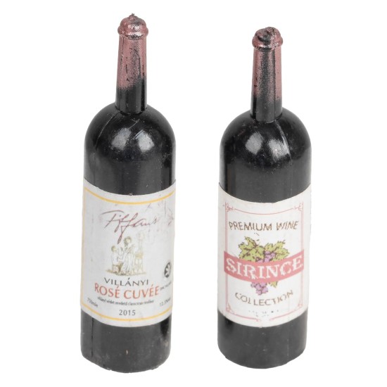 Set 2 bottiglie di vino cm 5 h