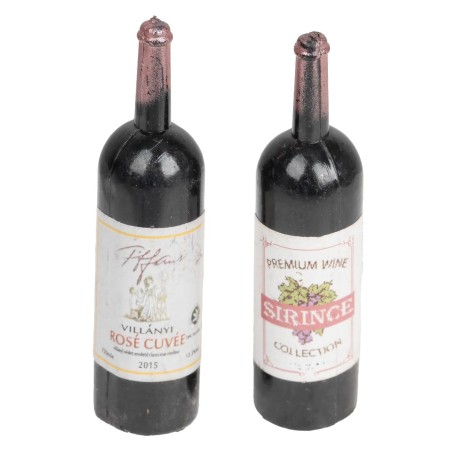 Set 2 bottiglie di vino cm 5 h
