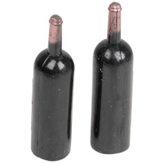 Set 2 bottiglie di vino cm 5 h 2