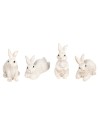 Set of 4 resin rabbits in various poses for nativity scene Mondo Presepi