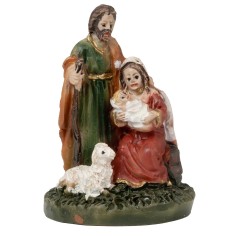 Nacimiento 3 figuras bloque con Niño en brazos 2,5 cm en resina 2