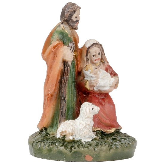 Nativity 3 subjects block with Baby Jesus in arms 2.5 cm in