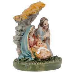 Natividad 3 sujetos bloque con muro detrás 2,5 cm en resina 2