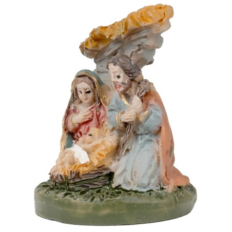 Nativity 3 subjects block with wall behind 2.5 cm in resin for
