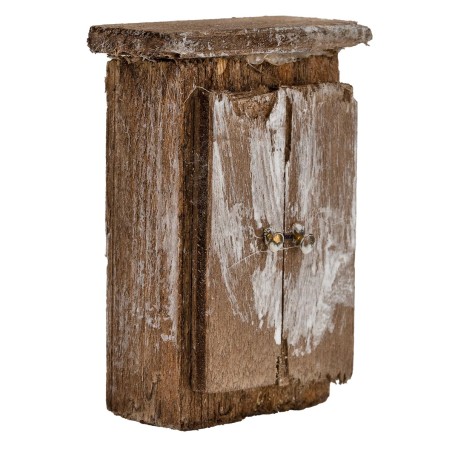Raw wood cabinet with two doors 5.5h cm for Mondo nativity scene