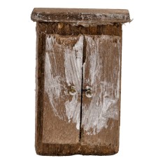Armario de madera en bruto con dos puertas de 5,5 cm de altura para belén Mondo