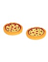 Set of 2 topped pizzas ø 2 cm in PVC for Mondo Presepi nativity scene