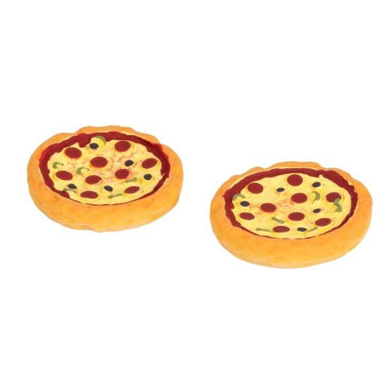 Set de 2 pizzas condimentadas ø 2 cm en PVC para belén Mondo Presepi