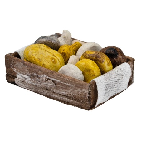 Cesta con prodotti assortiti 5x4x2h cm per presepe Mondo Presepi