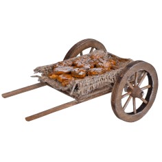 Carretto in legno con panini per presepe Mondo Presepi 2