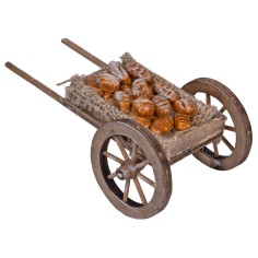 Carro de madera con bocadillos para belén Mondo Presepi