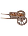 Carretto in legno con pane cm 14x7x5,5 h