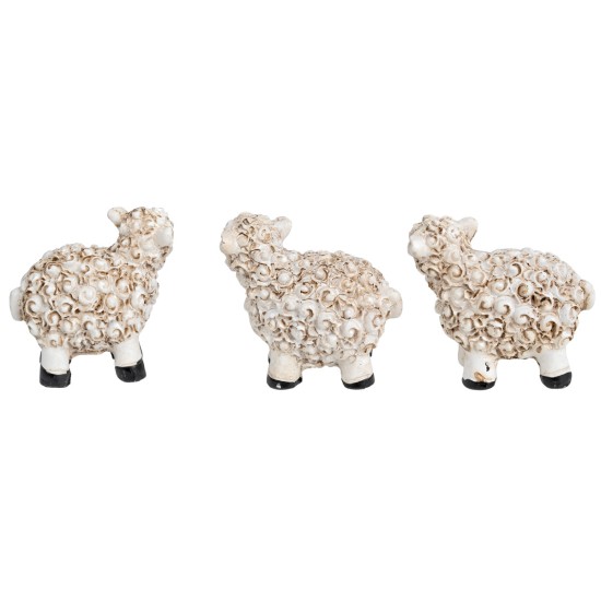 Set of 3 resin sheep cartoon style for nativity scene Mondo Presepi