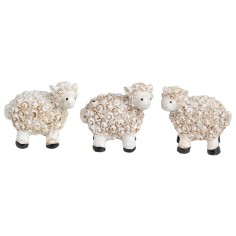 Set 3 pecore in resina stile cartone per presepe Mondo Presepi
