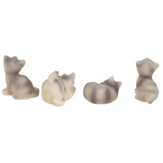 Conjunto de 4 gatos grises surtidos para belén Mondo Presepi 2