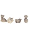 Conjunto de 4 gatos grises surtidos