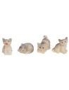 Conjunto de 4 gatos grises surtidos
