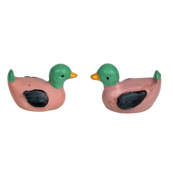 Conjunto de 2 patos rosa sin base para belén Mondo Presepi