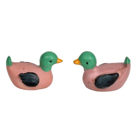 Conjunto de 2 patos rosa sin base para belén Mondo Presepi