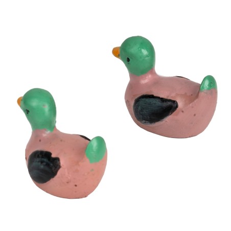 Conjunto de 2 patos rosa sin base para belén Mondo Presepi