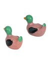 Conjunto de 2 patos rosa sin base para belén Mondo Presepi