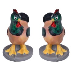 Set 2 galline Oliver con base per presepe Mondo Presepi