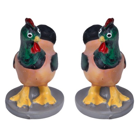 Conjunto de 2 gallinas Oliver con base para belén Mondo Presepi