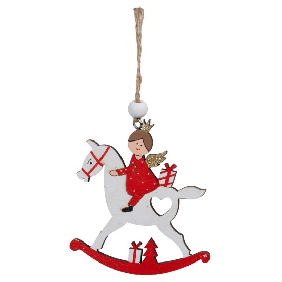 Set 2 angeli cm 8x9 h per albero di natale per presepe Mondo