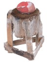 Wooden butcher block with meat cm 5.5h for Mondo nativity scene