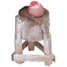 Ceppo macellaio in legno con carne cm 5,5h per presepe Mondo 2